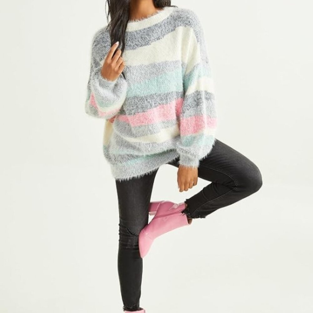 NWT - Multi Stripe Eyelash Sweater